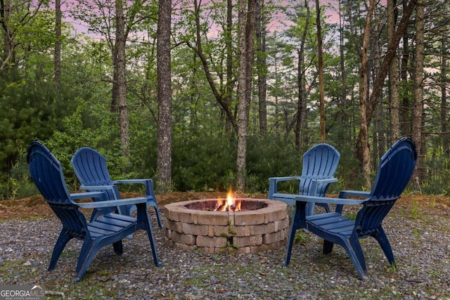 142 Amelia Ln, Blue Ridge, GA 30513 - view of yard featuring an outdoor fire pit