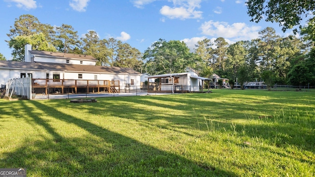 1297 Old Summerville Rd NW, Rome, GA 30165 - view of yard featuring a deck and view of scattered trees