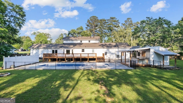 1297 Old Summerville Rd NW, Rome, GA 30165 - back of property with a wooden deck and a patio