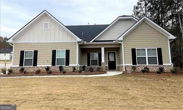 100 Ruby Ln, Mcdonough, GA 30252 - craftsman inspired home featuring board and batten siding, a front yard, and a porch
