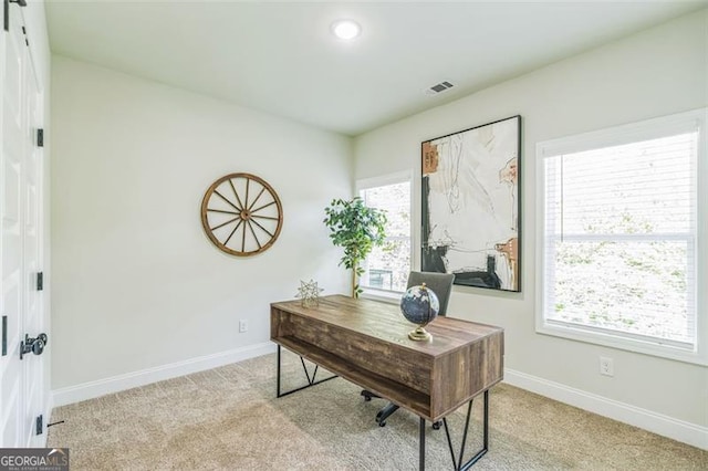 2621 Oldknow Dr NW, Atlanta, GA 30318 - office with carpet, baseboards, and visible vents