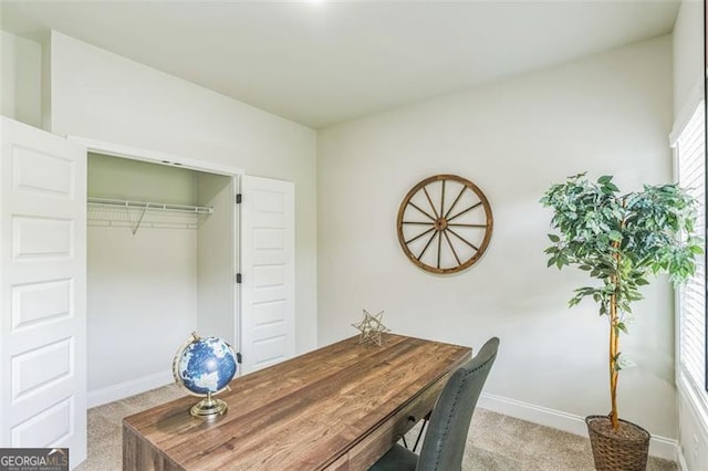 2621 Oldknow Dr NW, Atlanta, GA 30318 - home office featuring light colored carpet and baseboards