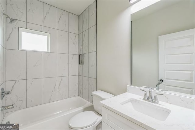 2621 Oldknow Dr NW, Atlanta, GA 30318 - bathroom with vanity, toilet, and shower / bathtub combination