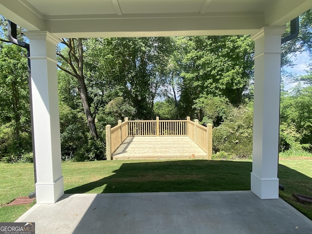 exterior space with a yard and a porch