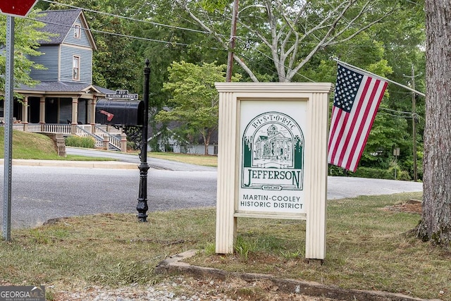 view of community sign