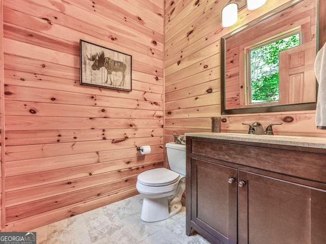 550 My Mountain Rd, Morganton, GA 30560 - bathroom featuring vanity and wooden walls