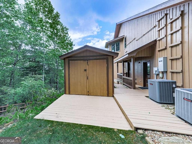 550 My Mountain Rd, Morganton, GA 30560 - wooden deck featuring a storage unit