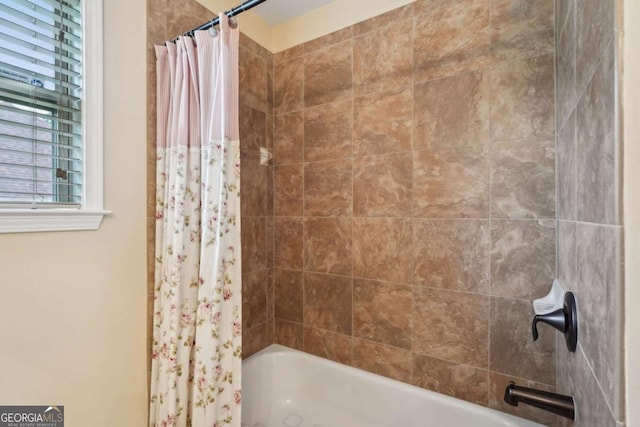 full bathroom featuring shower / bath combo