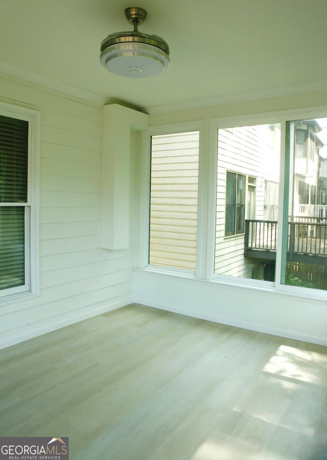 view of unfurnished sunroom