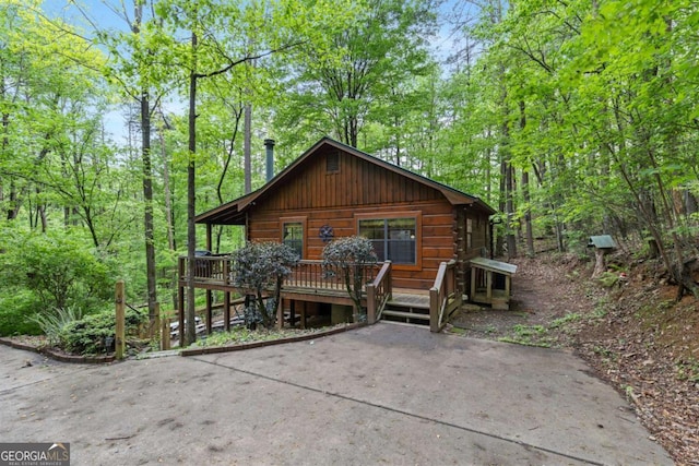 rustic home with a deck