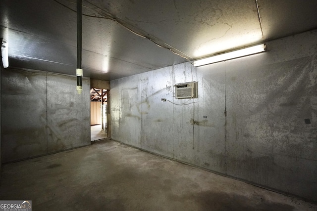 341 Fox Rd, Griffin, GA 30224 - unfinished below grade area with an AC wall unit