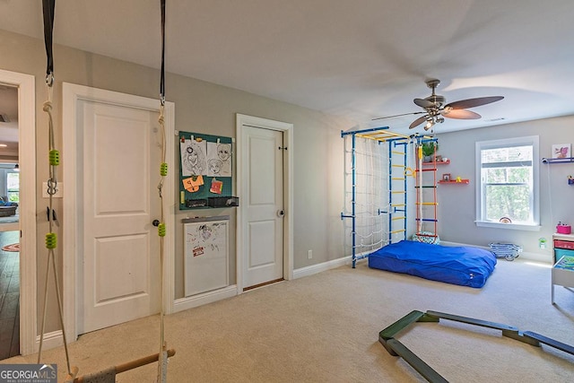 1122 Irongate, Macon, GA 31220 - bedroom with carpet flooring, baseboards, and a ceiling fan
