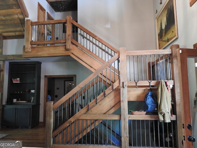 366 Shepherds Way, Morganton, GA 30560 - staircase featuring wood finished floors
