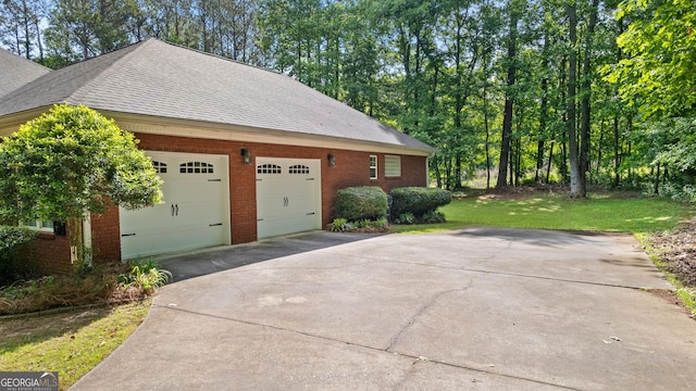 garage with driveway