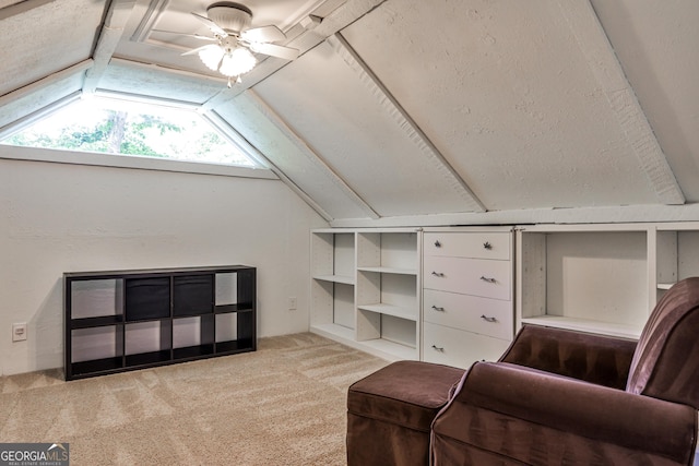 2244 Deer Ridge Dr, Tucker, GA 30087 - bonus room featuring vaulted ceiling, a ceiling fan, and light colored carpet