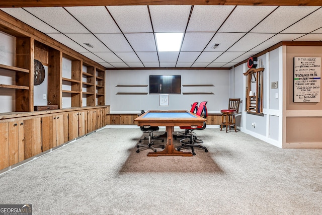 2244 Deer Ridge Dr, Tucker, GA 30087 - playroom with carpet floors, pool table, built in features, and baseboards