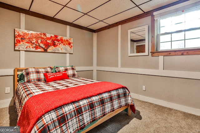 2244 Deer Ridge Dr, Tucker, GA 30087 - bedroom with carpet flooring, a drop ceiling, and baseboards