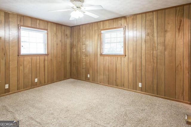 1114 Laurel St, Blackshear, GA 31516 - carpeted spare room with ceiling fan and wooden walls