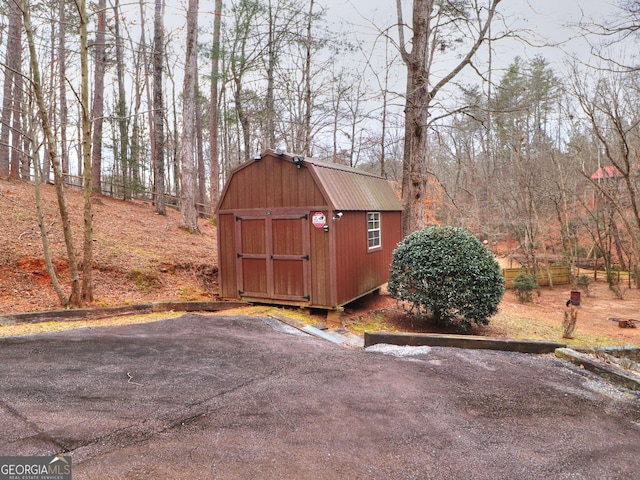 view of shed