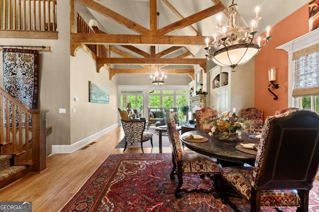 533 Birch River Dr Unit 17, Dahlonega, GA 30533 - dining room with a chandelier, stairs, plenty of natural light, and baseboards