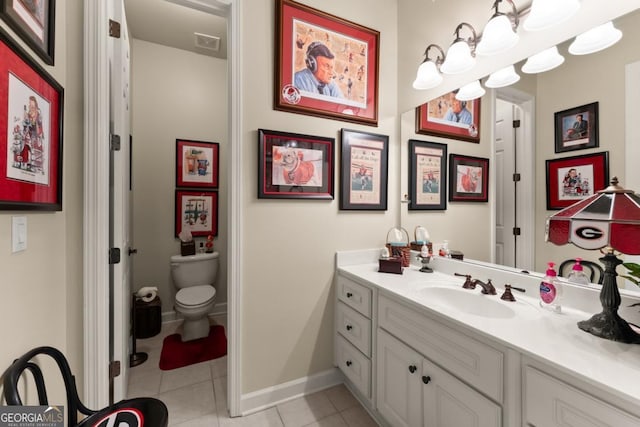 533 Birch River Dr Unit 17, Dahlonega, GA 30533 - bathroom with vanity, tile patterned floors, toilet, and baseboards