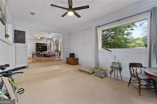 sunroom featuring visible vents