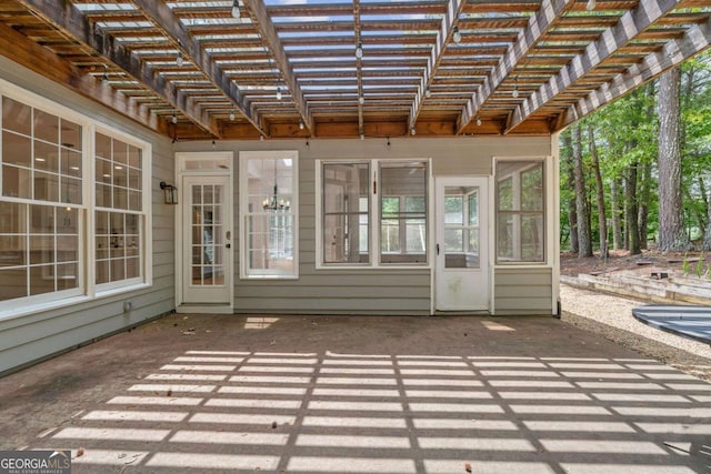 view of patio featuring a pergola