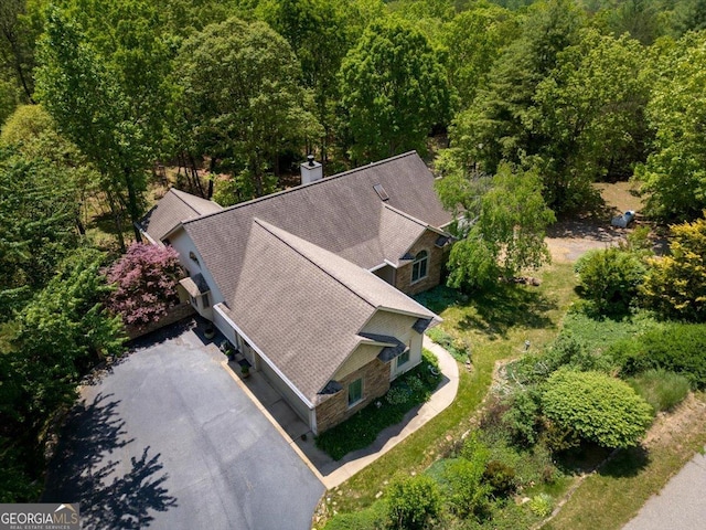 aerial view with a view of trees