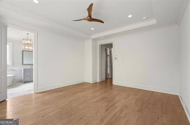 210 Marjean Way, Alpharetta, GA 30009 - spare room featuring wood finished floors, crown molding, a ceiling fan, recessed lighting, and baseboards