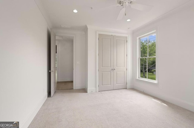 210 Marjean Way, Alpharetta, GA 30009 - unfurnished bedroom with carpet, recessed lighting, baseboards, a ceiling fan, and a closet
