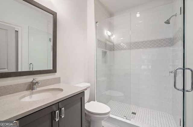 210 Marjean Way, Alpharetta, GA 30009 - full bath featuring a shower stall, vanity, and toilet