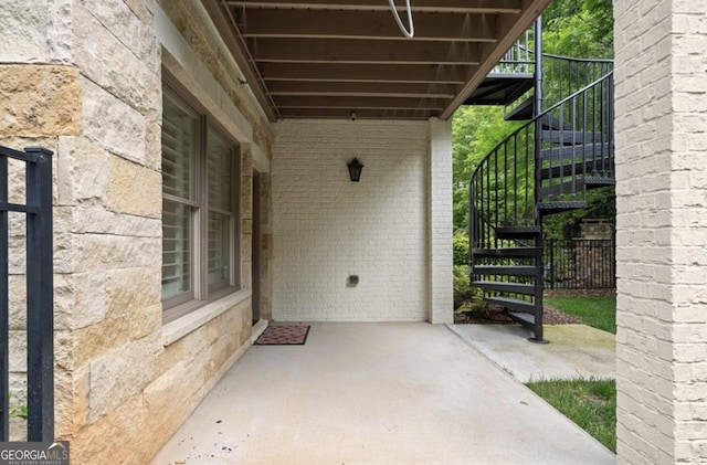 210 Marjean Way, Alpharetta, GA 30009 - view of patio / terrace featuring stairs