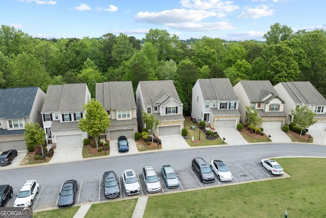 birds eye view of property featuring a residential view