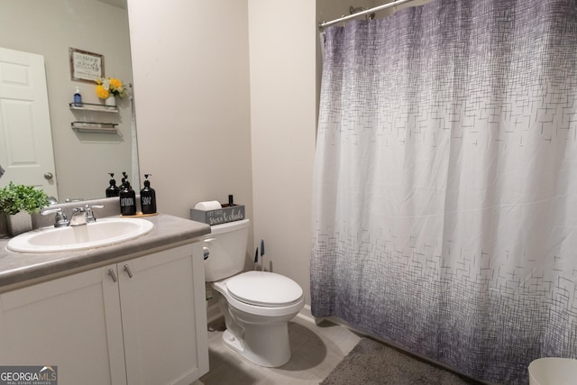 8045 Coleson Xing, Locust Grove, GA 30248 - full bathroom with toilet, vanity, and curtained shower