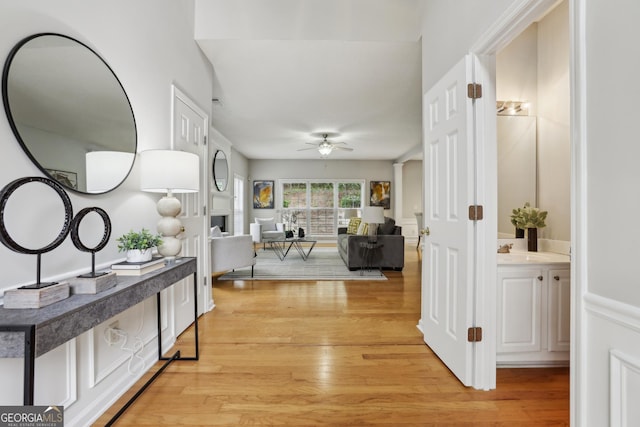 715 Alstonefield Dr, Alpharetta, GA 30004 - hall with light wood finished floors