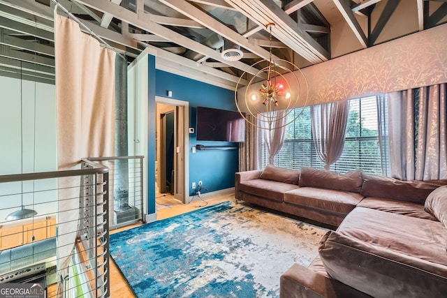 791 Wylie St SE Unit 410, Atlanta, GA 30316 - living room featuring a chandelier