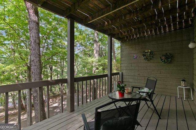 view of wooden deck