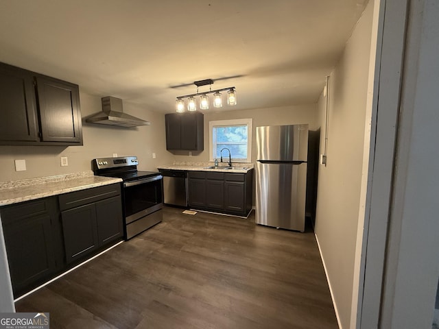 1057 Clay Ave, Macon, GA 31211 - kitchen featuring stainless steel appliances, island range hood, and dark wood-style floors