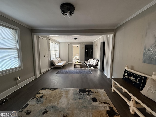 1057 Clay Ave, Macon, GA 31211 - sitting room featuring wood finished floors, arched walkways, and ornamental molding