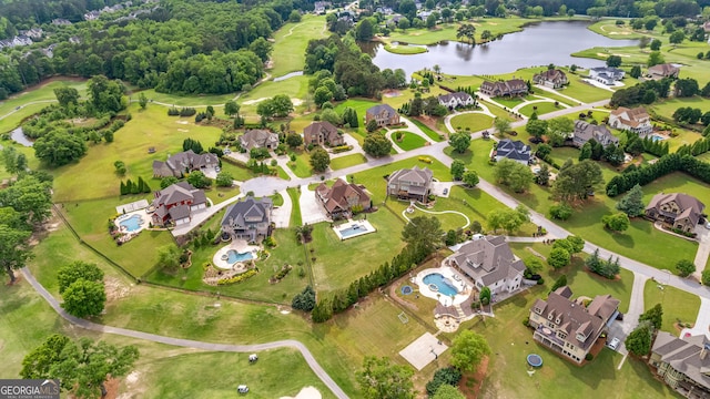 770 Tralee Dr, Fayetteville, GA 30215 - drone / aerial view featuring view of golf course, a water view, and a residential view