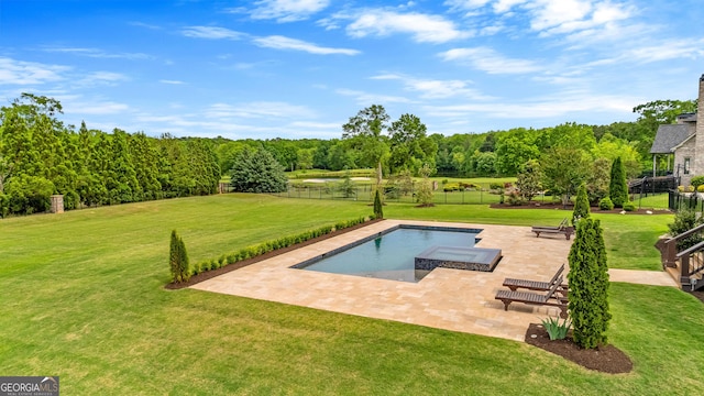 770 Tralee Dr, Fayetteville, GA 30215 - view of swimming pool featuring a yard, a patio, fence private yard, and a fenced in pool