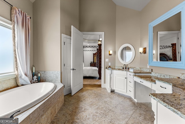 770 Tralee Dr, Fayetteville, GA 30215 - full bath with a bath, ensuite bathroom, vanity, and a high ceiling