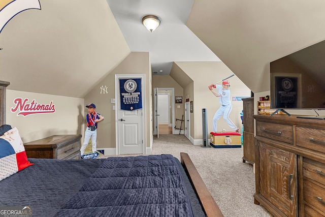 770 Tralee Dr, Fayetteville, GA 30215 - carpeted bedroom featuring vaulted ceiling and baseboards