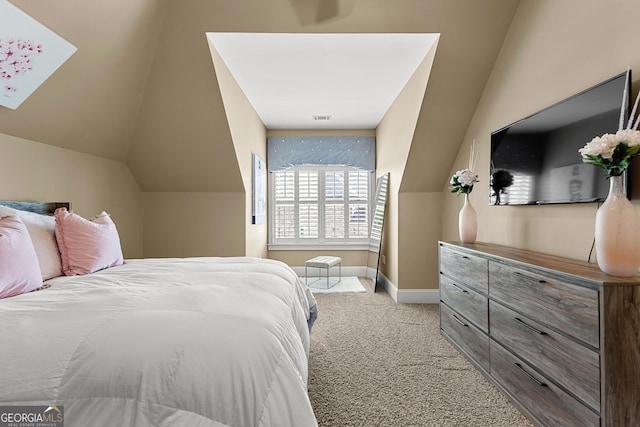770 Tralee Dr, Fayetteville, GA 30215 - carpeted bedroom with lofted ceiling, baseboards, and visible vents