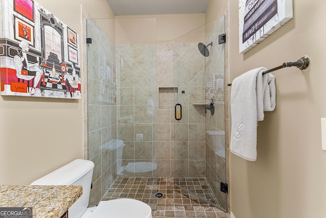 770 Tralee Dr, Fayetteville, GA 30215 - bathroom featuring a stall shower and toilet