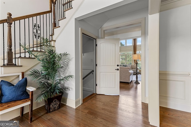 770 Tralee Dr, Fayetteville, GA 30215 - entryway featuring stairs and wood finished floors