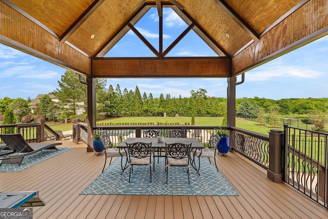 770 Tralee Dr, Fayetteville, GA 30215 - wooden terrace featuring a gazebo and outdoor dining space