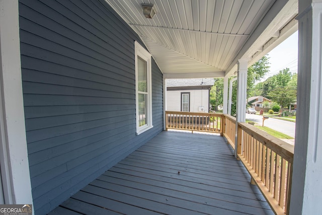 31 Saint Clair St, Newnan, GA 30263 - wooden terrace with a porch