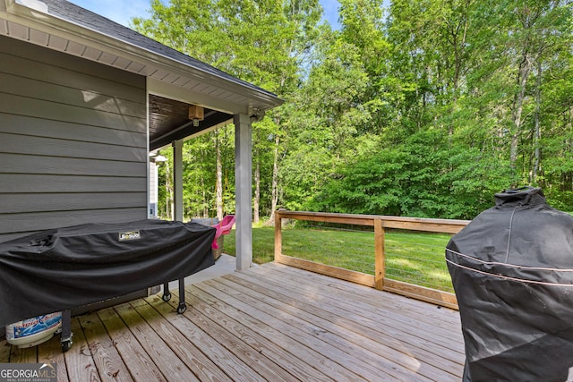 88 Carl Williams Rd, Senoia, GA 30276 - wooden terrace with a lawn and area for grilling