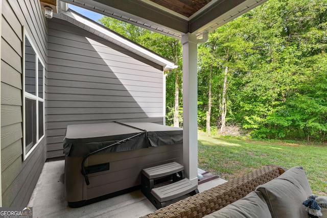 88 Carl Williams Rd, Senoia, GA 30276 - view of patio with a hot tub
